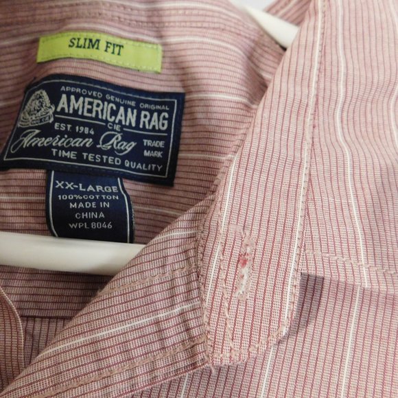 Two Men's Dress Shirts American Rag & J. Crew Striped Button Down Size XXL - Picture 3 of 8